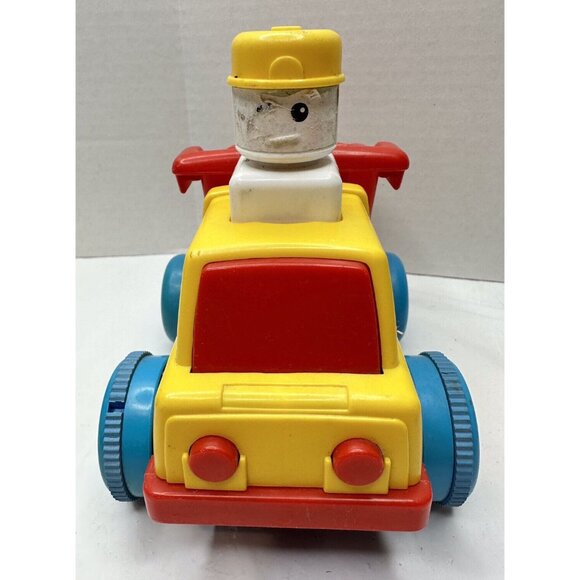 Push N Go Tomy 1975 Yellow Dump Truck Vehicle Vtg Toy Kids Toddler Play Time - Picture 1 of 3